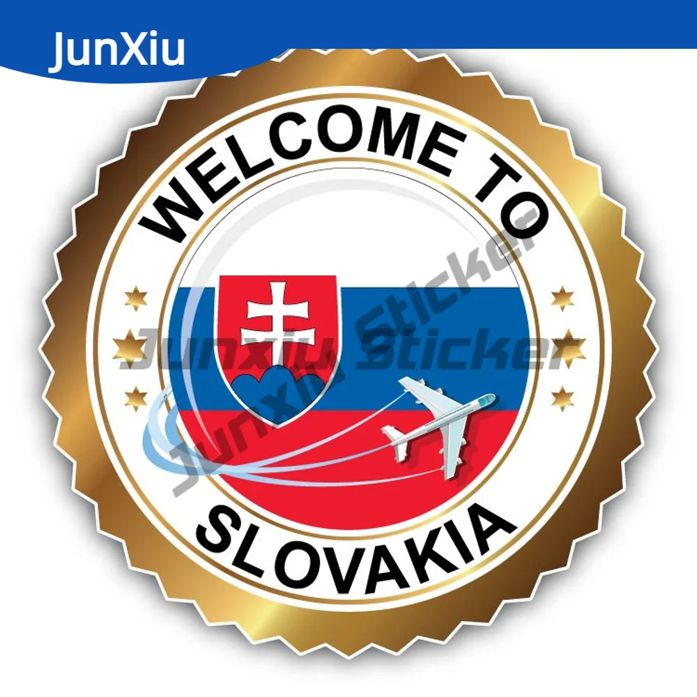 

Welcome To Slovakia Travel Label Sticker Car Camper Bumper Truck Electric Scooter Yacht Occlusion Scratch High-quality Decal Pvc