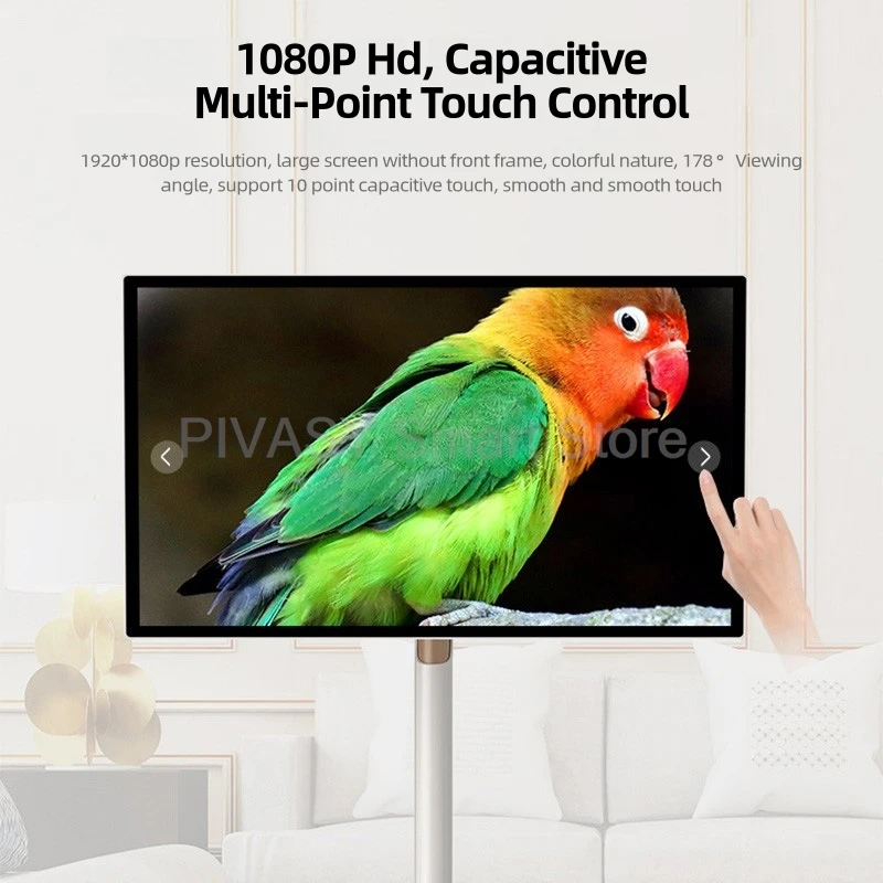 21.5 24 Inchs With Floor Stand Android Touch Screen Smart Tv Tablet Portable Movable Gaming Live Room Wireless Screen Mirroring