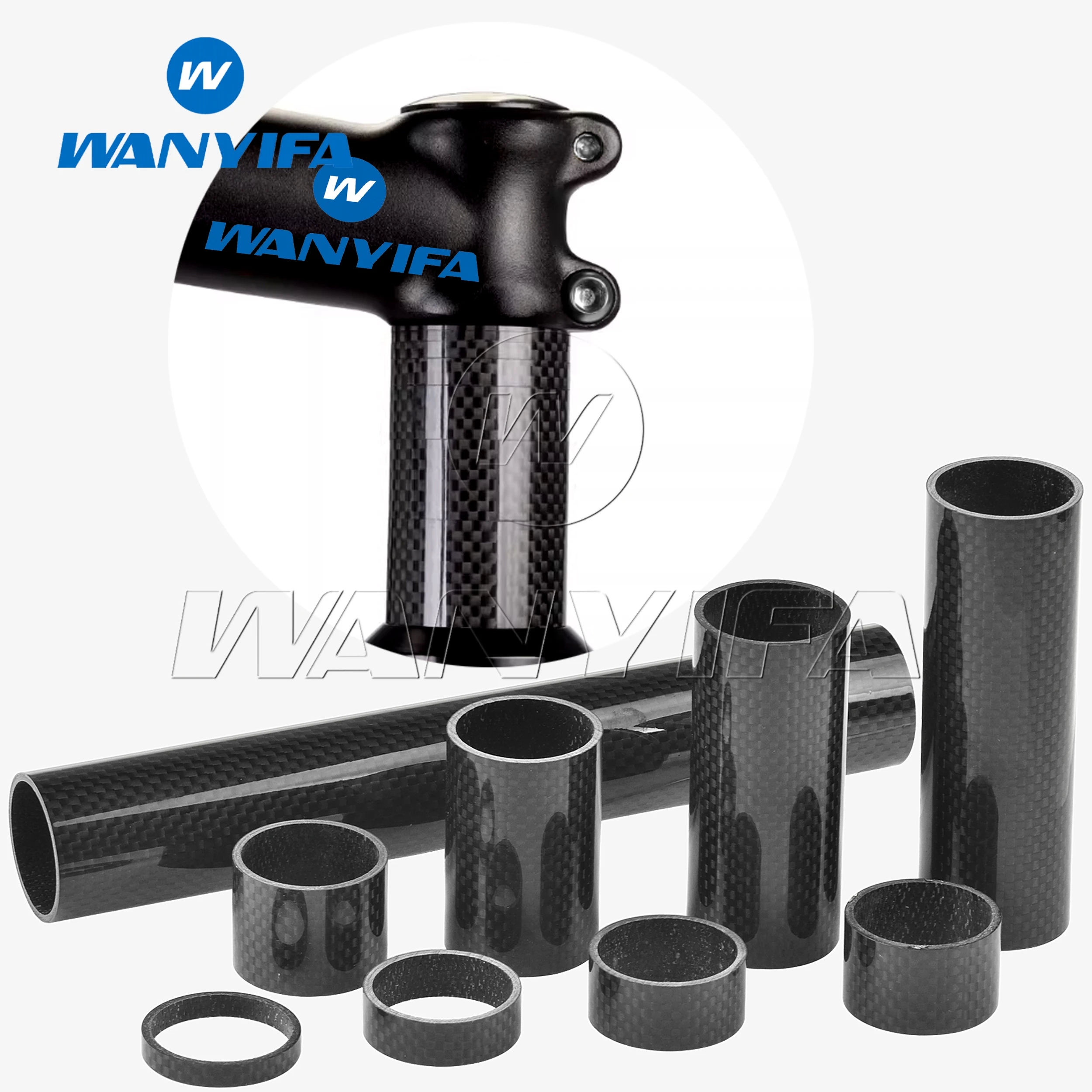 Wanyifa 5mm 10mm 15mm 20mm Front fork Carbon Fiber Washer Bike Fiber Headset Stem Spacers Bike Fix Refit
