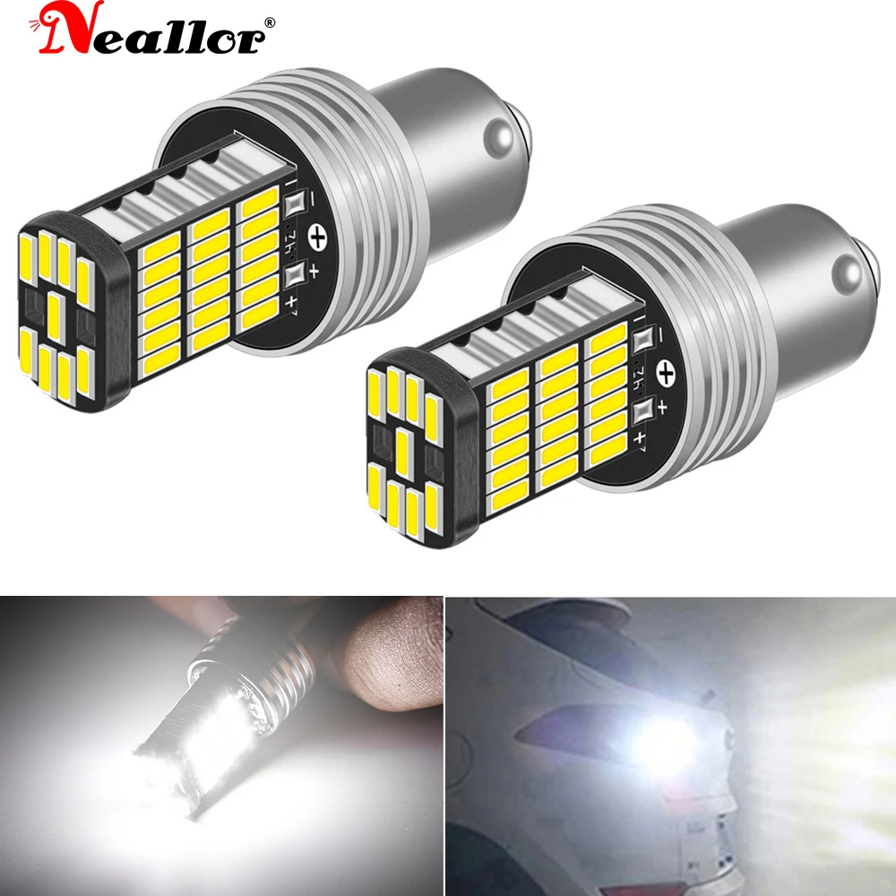 2pcs 1156 BA15S P21W Car LED Reverse Light Bulb 7506 45pcs 4014SMD For VW Passat B5 B6 Golf Canbus Auto Lamp Error Free DC 12V