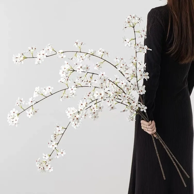 Wunderschöne Künstliche Kirschblütenzweige aus Seide, 114cm, Künstliche Birnenblüten für Wohnzimmer, Party und Hochzeitsdekoration – Detail 2