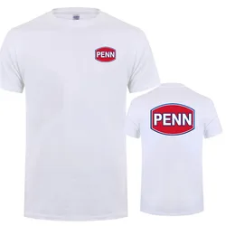 Penn Reels T-Shirt Cotton Men's Summer Fish Lover T-Shirt Fun T-Shirt Men's Penn Fishing Scrolls T-Shirt High Quality Crew Neck