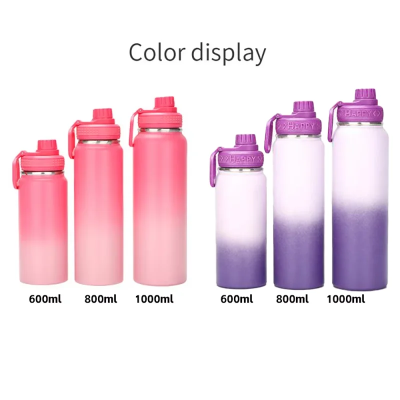 Custom Name 600/800/1000ml Insulated Double Layer Stainless Steel Thermal Water Bottle Personalized Gift