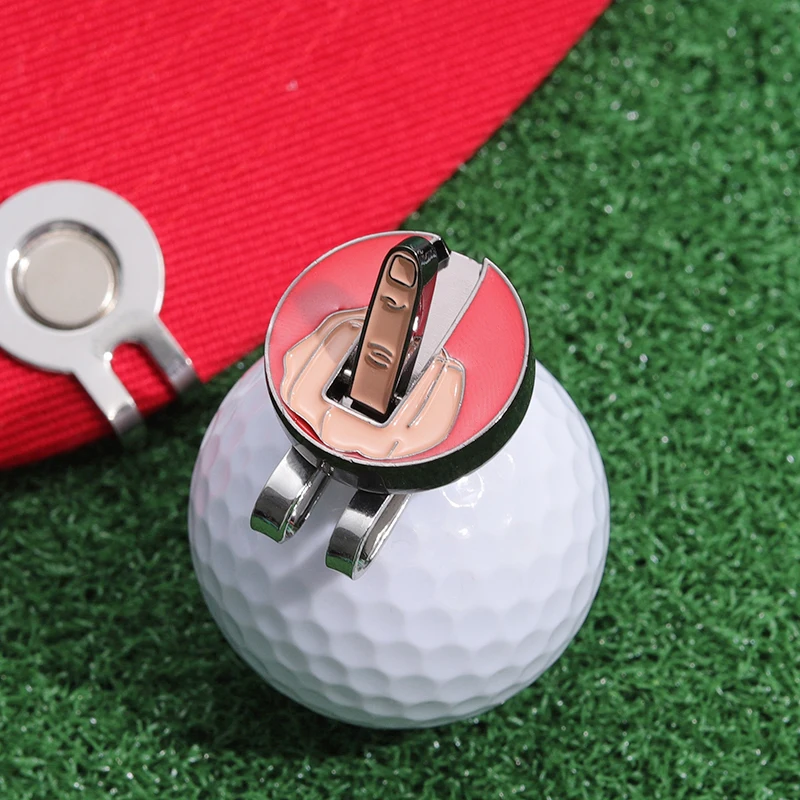 Golf Ball Marker Golf Hat Clip Marker Funny Middle Finger Golf Ball Position Mark Magnetic Removable Golf Accessories For Golfer