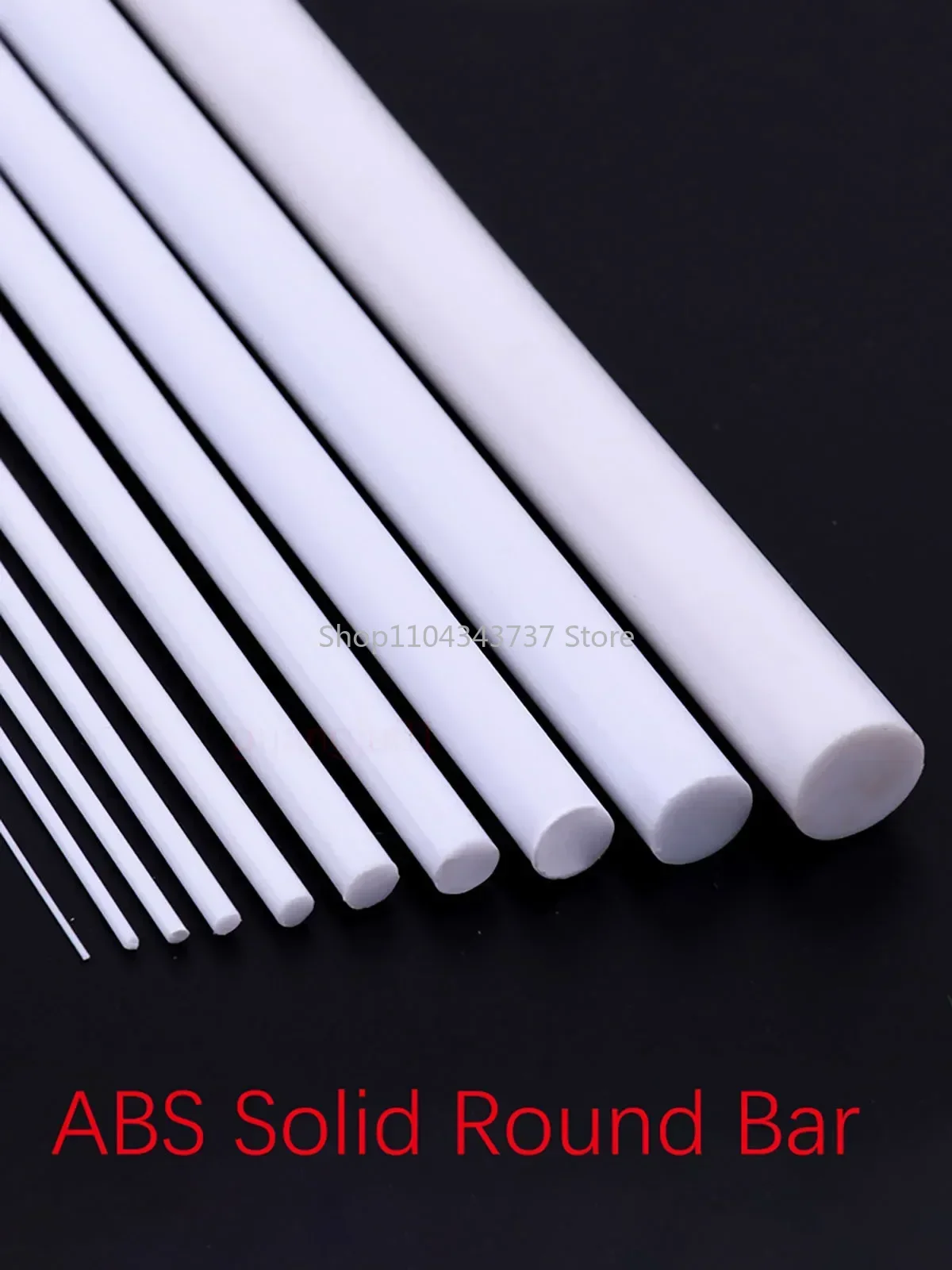 10/20PCS Length 50cm ABS Round Solid Bar Diameter 1 - 10mm Plastic White Welding Rods DIY House Sand Table Model Building Making