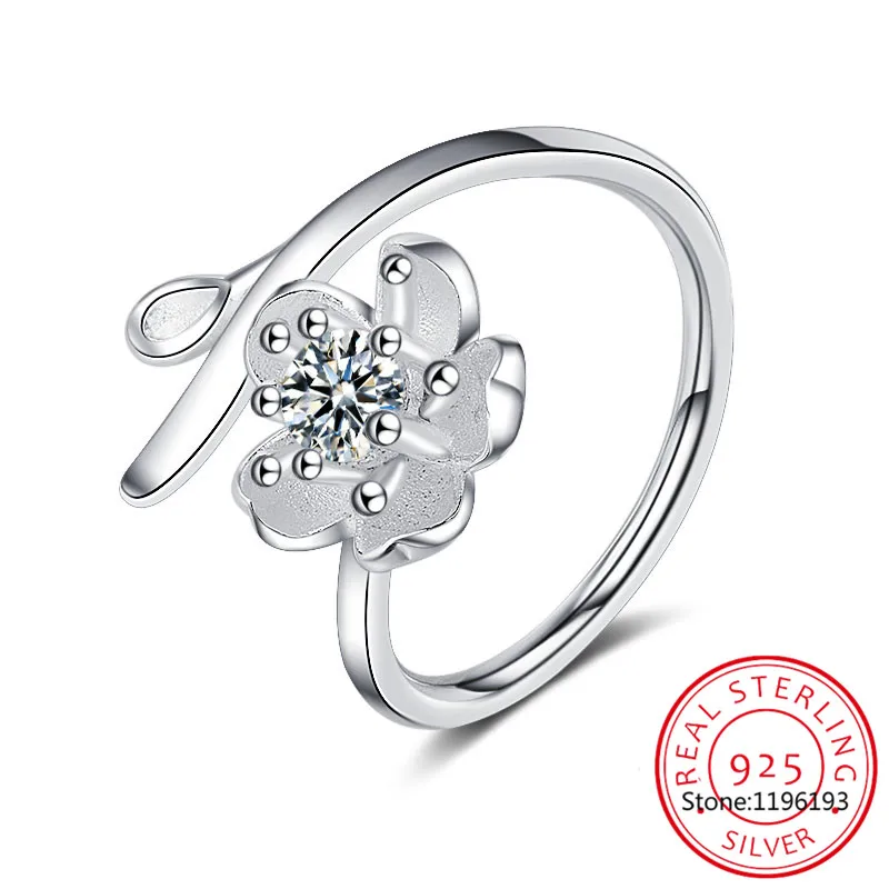 Flower Natural Purple Amethyst 925 Sterling Silver Plum Blossom Ring for Women Fashion Gemstone Jewelry Party Birthday Gift image 5