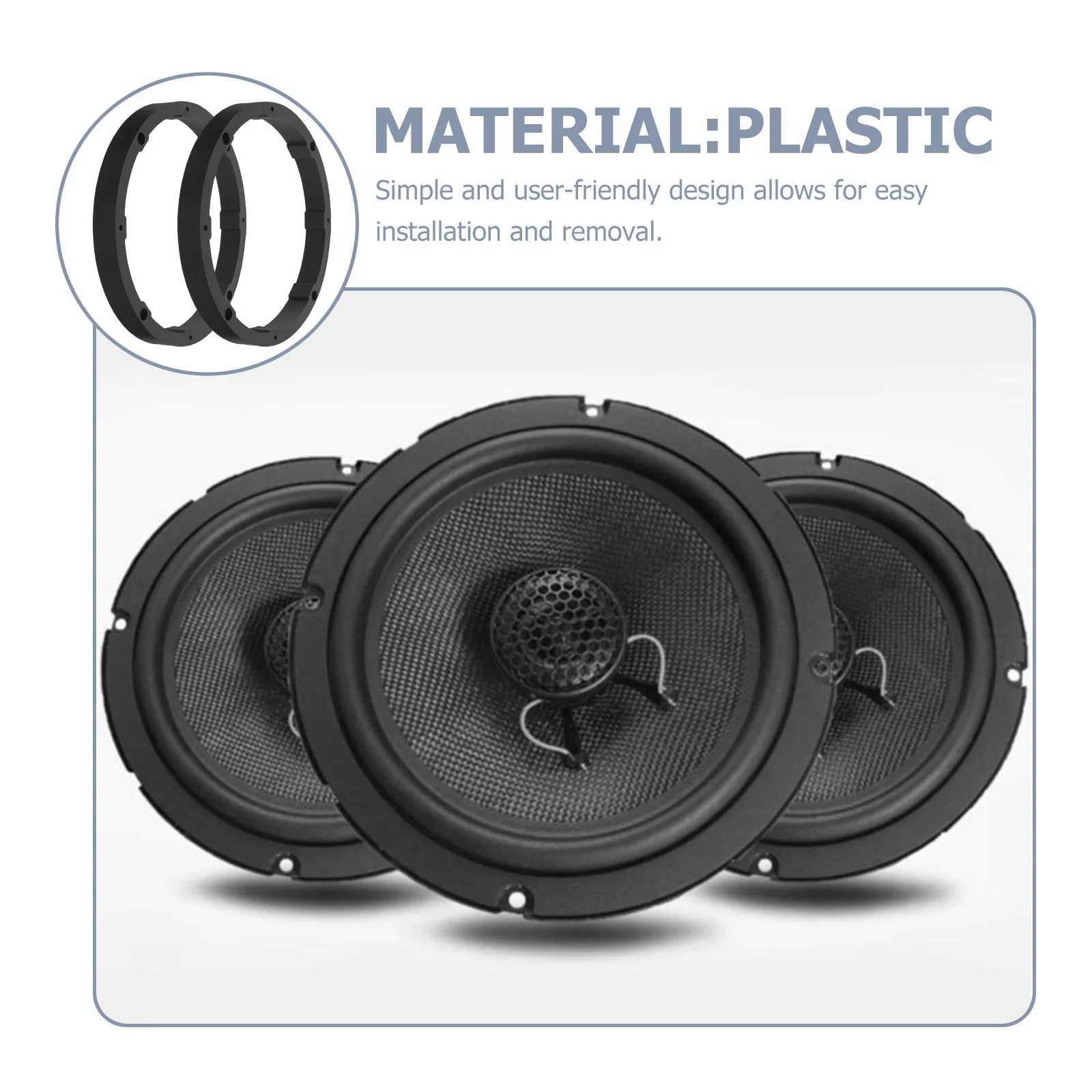 

2Pcs Car Speaker Spacer Ring Solid PVC 65 Inch Adapter Universal Fit Auto Sound Booster Accessories Speaker Adapter