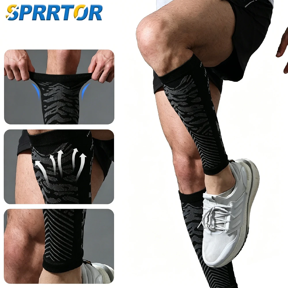 1Pair Footless Calf Compression Sleeves Men Women, Calf Support Compression Socks for Varicose Veins, Pregnancy, Nursing,Running