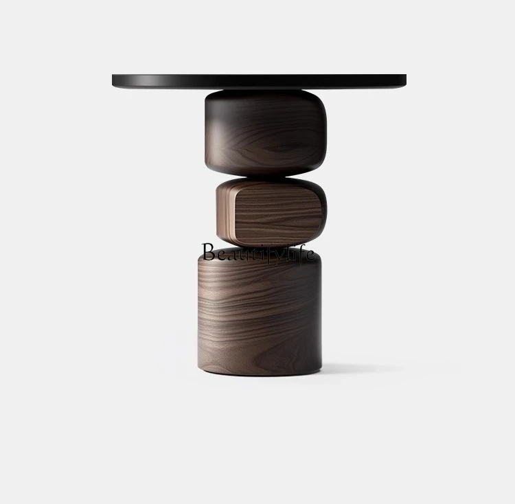 

Italian minimalist creative solid wood edge few high-end living room small table