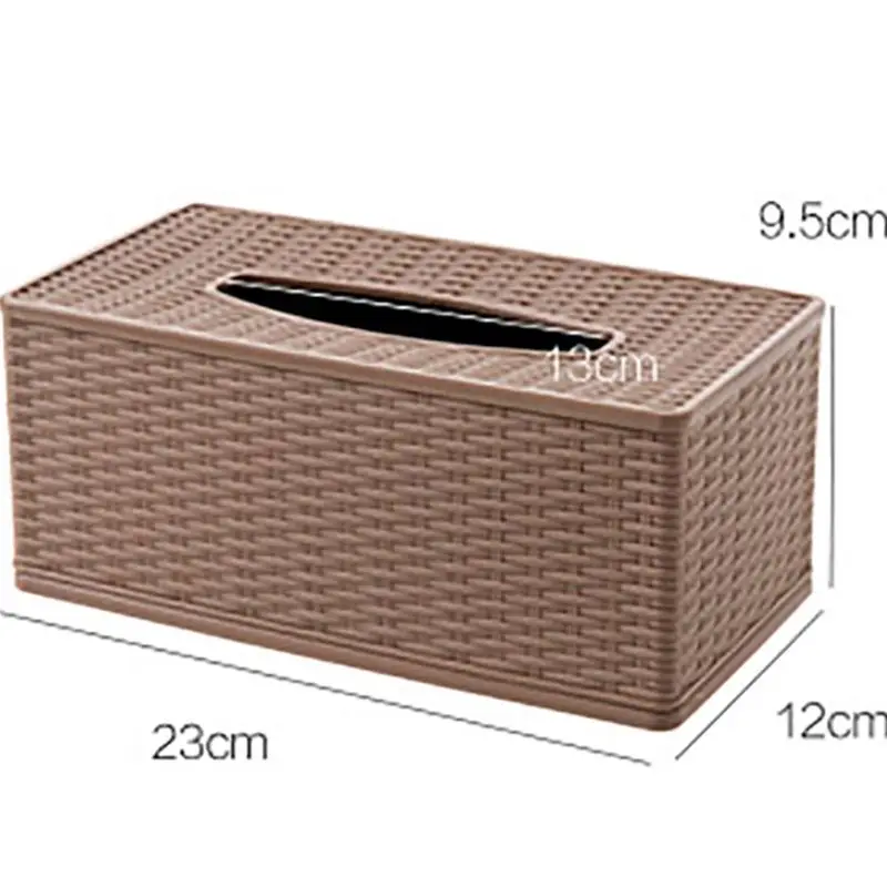 Creative Tissue Box Cover, Removable Paper Towel Tissue Plastic Box, Weaving Napkin Container, Holder for Home Storage