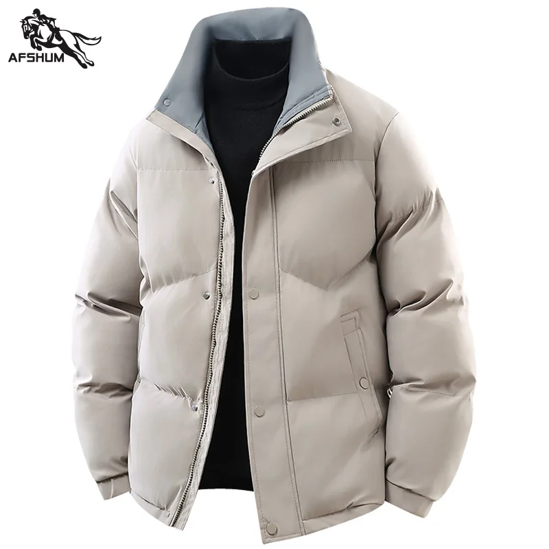 

Men's Jacket Stand Collar mens Parka Winter New down jacket fleece Warm Jackets men business leisure coat baseball coats 1718