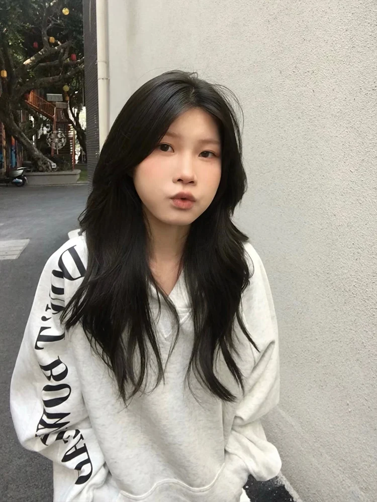 Moletom com capuz grande feminino Thiened Fce outono inverno Jaet Street Sle casual confortável respirável moletom Faionable