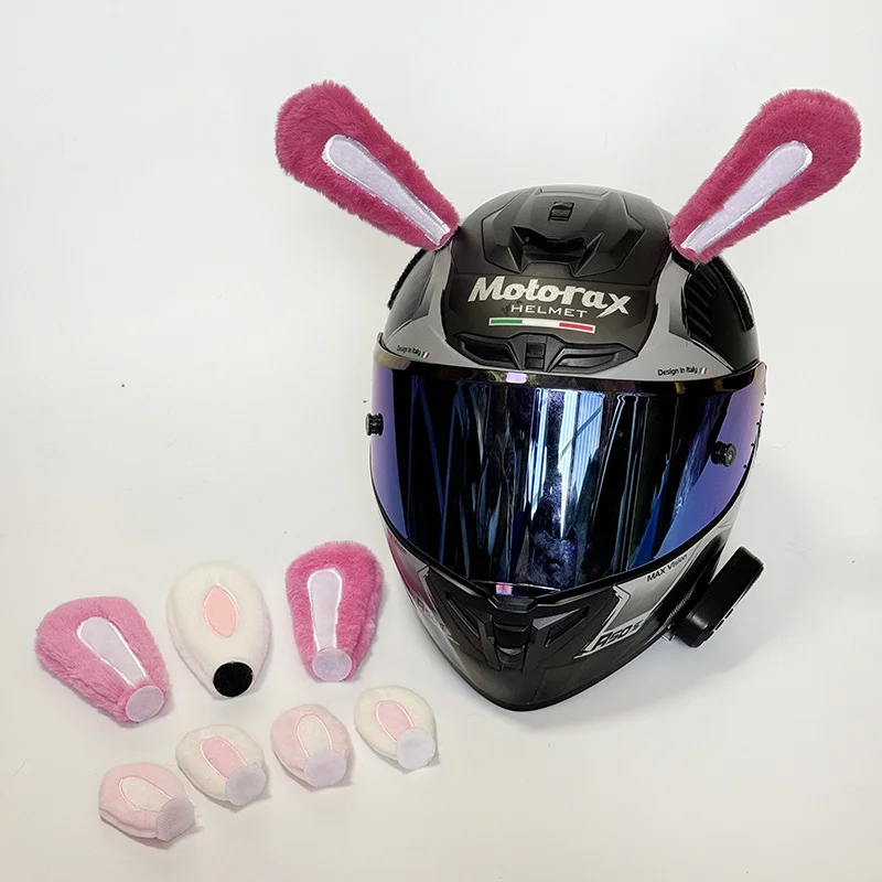 

Аксессуары для чехлов на лыжные шлемы, плюшевые кроличьи ушки, съемные кроличьи ушки, украшение для мотоциклетных шлемов, женские аксессуары для езды.