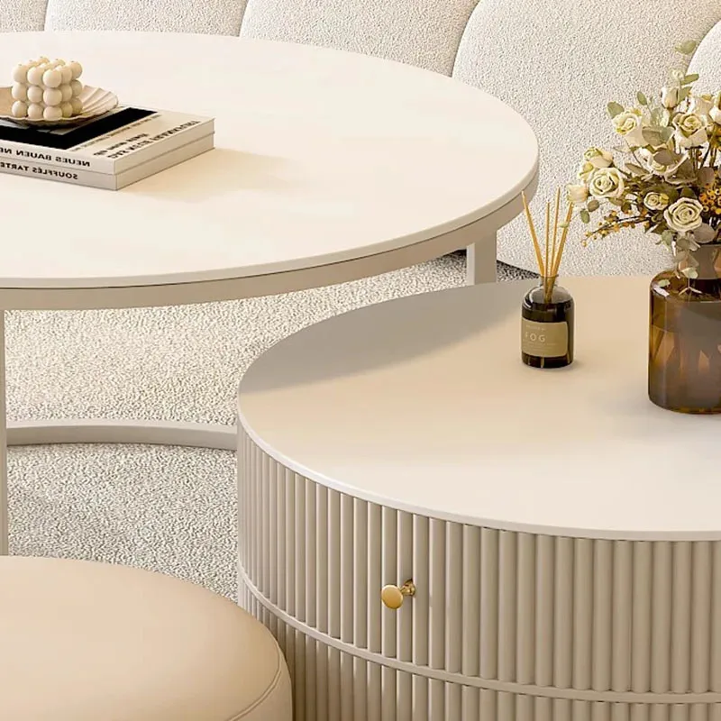 Dining Coffee Table Center White Round Console Modern Table Side Living Room Accent Muebles Para El Hogar Home Decorations