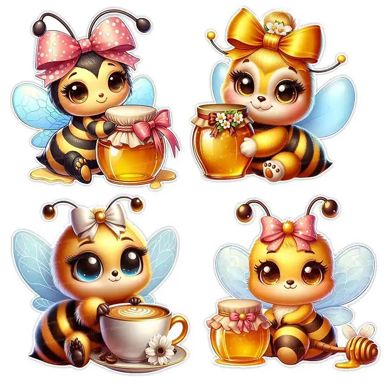 

Cartoon Cute Little Bee Car Sticker Vinyl Decal Waterproof Rear Window Motorcycle Camper Bumper Truck Laptop Decoration SH856