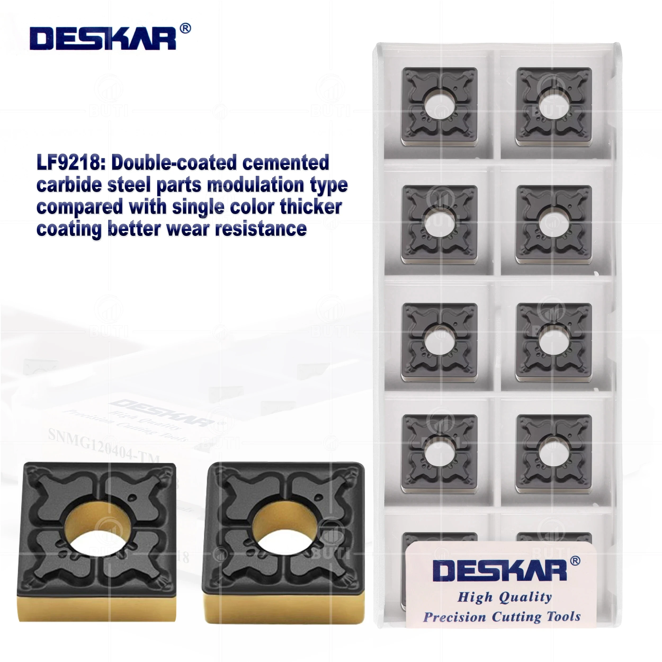 

DESKAR 100% оригинальный двухцветный токарный станок SNMG120408 TM LF9218 для наружной обработки металла, токарный станок с ЧПУ, лезвия из твердого сплава, стальной резак
