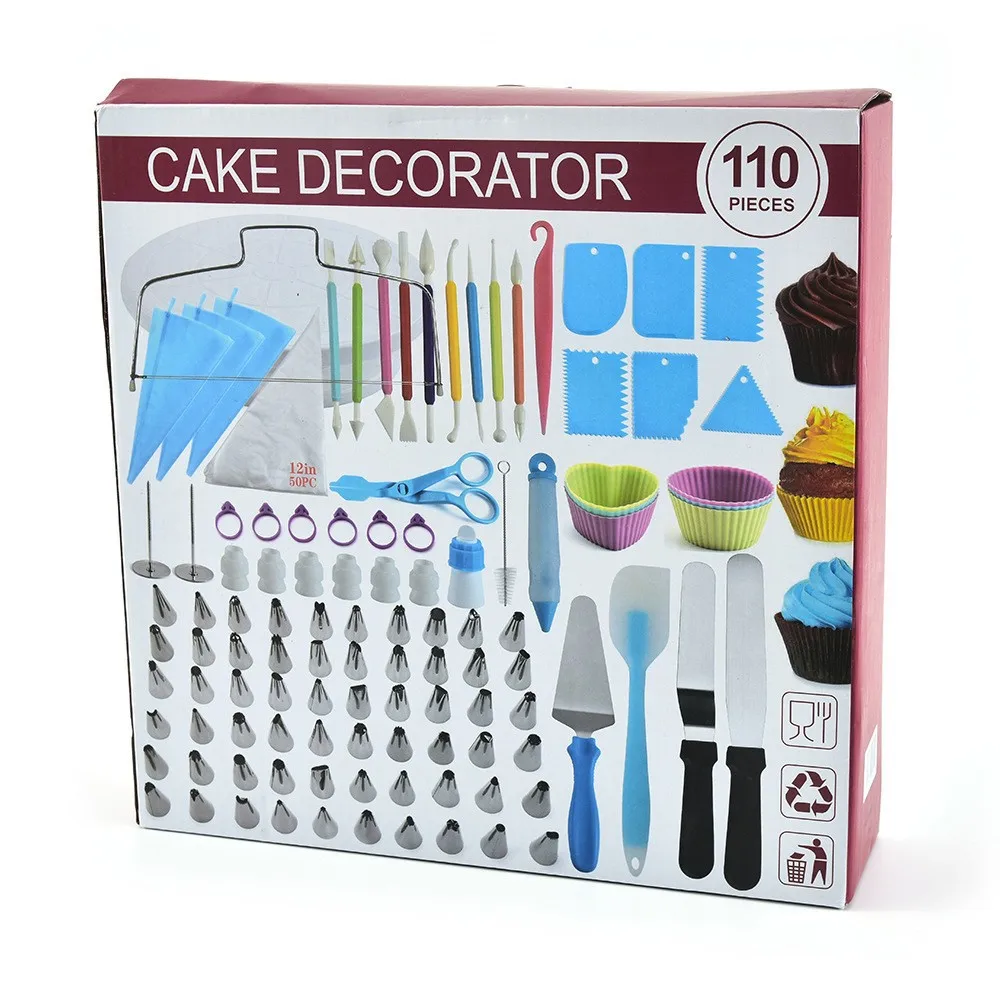 

110 Pieces Cake Decoration Tools Accessories Kits Cakes Decorating Supplies