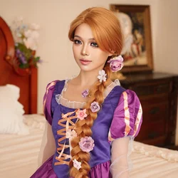 NAMM 48 Inch Extra Long Light Brown Halloween Cosplay Wig Loose Long Curly Lolita Wig Synthetic Wig For Women Party Rapunzel Use