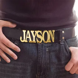 Mens Name Belt Buckle Personalized Jewelry Fashion Dress Belt for Dad Husband Gift Custom Letter LOGO Unisex Belt Buckle