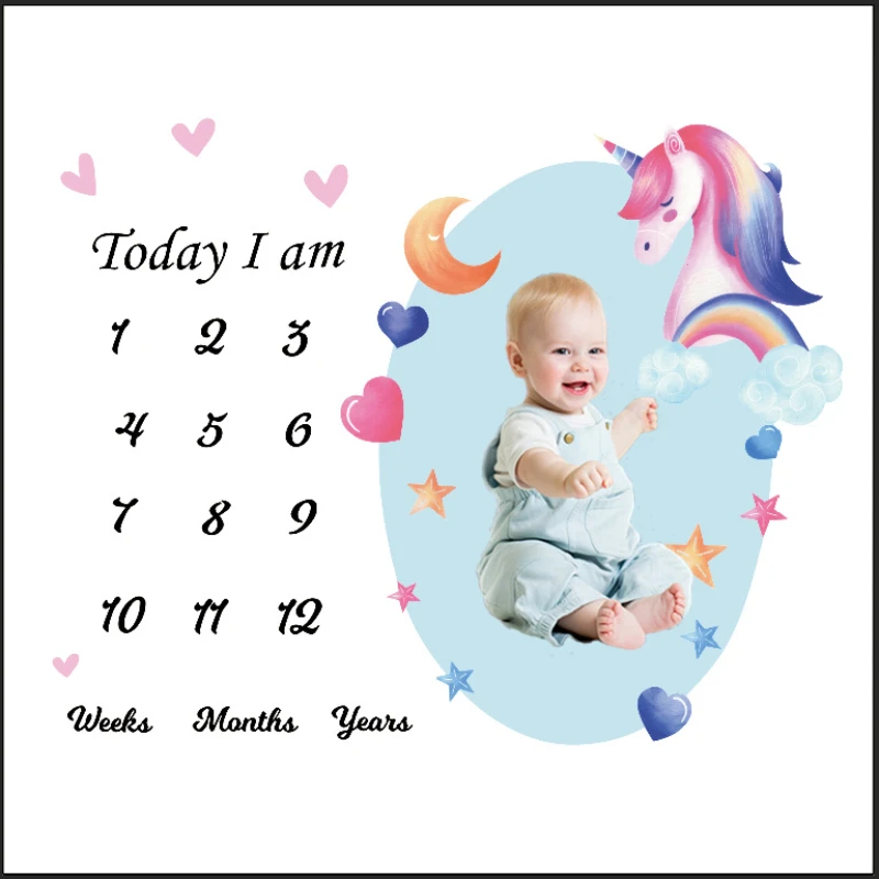 Baby Photo Background Cloth Newborn Full Moon Hundred Days Photography Props Baby Creative Milestone Photo Commemorative Blanket