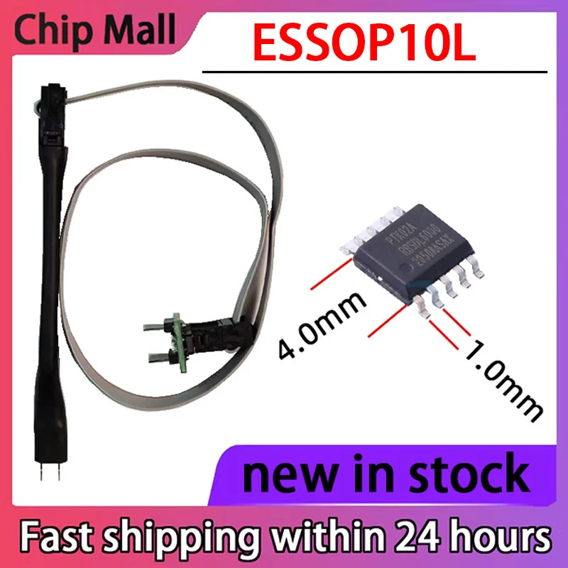 

1PCS New ESSOP10L ESSOP10 Probe Line Chip Burning Reading Writing Downloading Top Pin (4.9mm X3.9mm PP=1.00mm) in Stock
