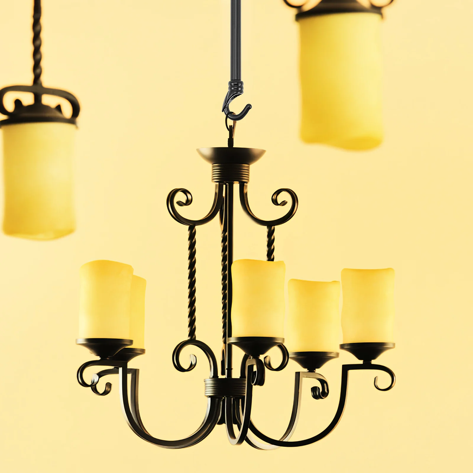 

Chandelier Load Bearing Rod 10Cm Metal Reinforced Straight Rod Ceiling Light Support Pole with Hooks Chandelier Pole