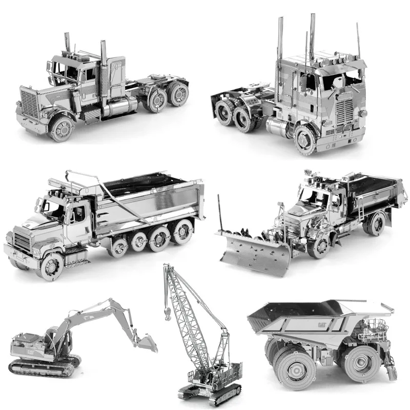 

Stereoscopic Metal Assembly Model DIY 3D Puzzle Engineering Vehicle Long Nose COE Truck Loader Crane Handicrafts Ornament Gift