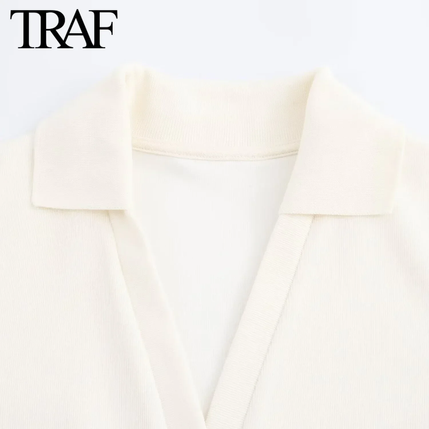 TRAF Women Fashion Summer Double-sided Fabric Soft Sexy Sleeveless Short Sleeved Lapel Jumpsuit Chic Female Bustier Tops Mujer