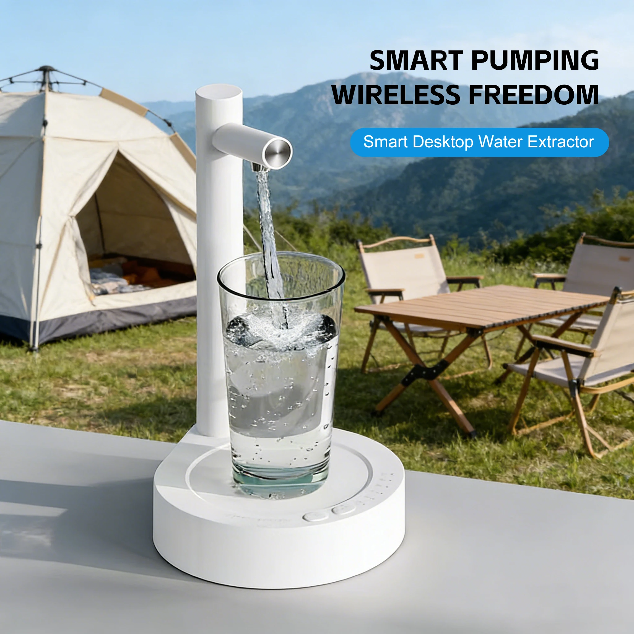 

Умный автоматический водяной насос - портативный беспроводной электрический настольный диспенсер для воды для бутылок на 5 галлонов для домашнего офиса