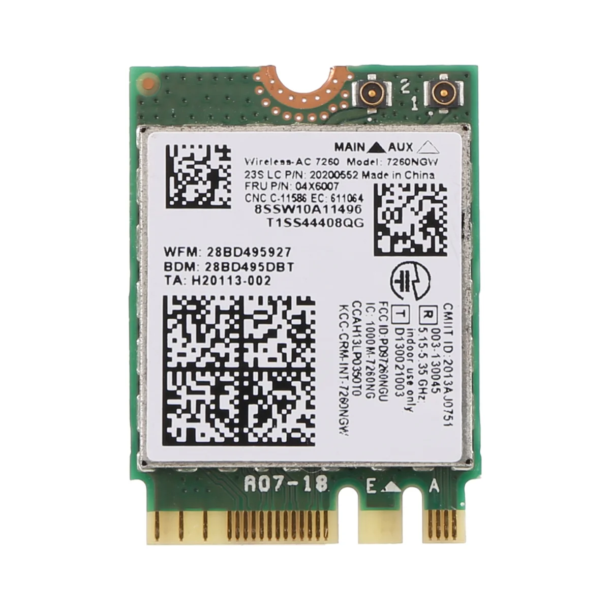 for Lenovo T440 X240 Y40 Y70 Y50 7260AC Wireless Network Card 4.0 Bluetooth 04X6007