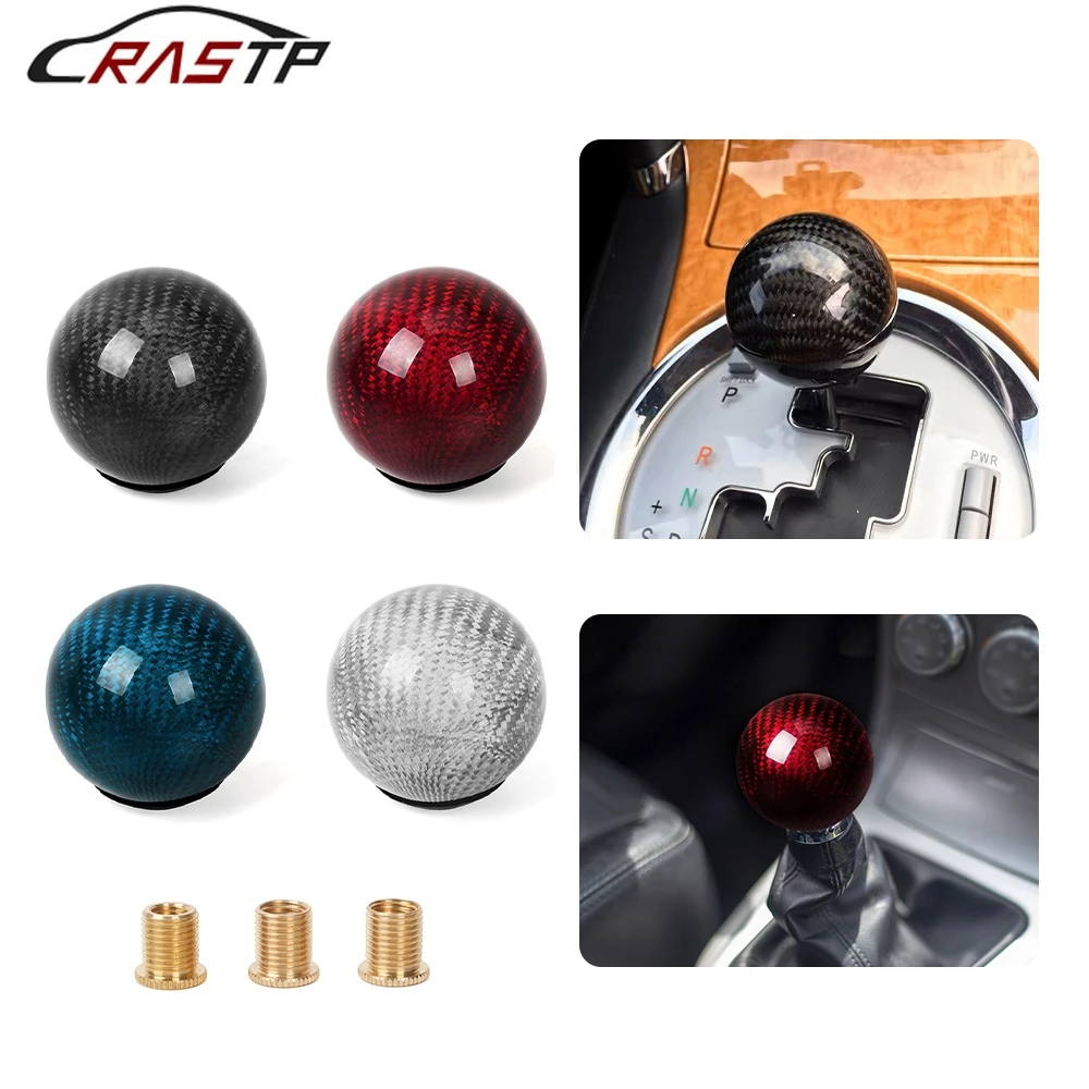 

Real Carbon Fiber Gear Shift Knob Round Ball Manual Transmission Shifter Lever Knob Racing Car Modification Handle Knob SFN031