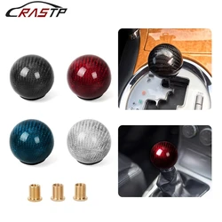 Real Carbon Fiber Gear Shift Knob Round Ball Manual Transmission Shifter Lever Knob Racing Car Modification Handle Knob SFN031