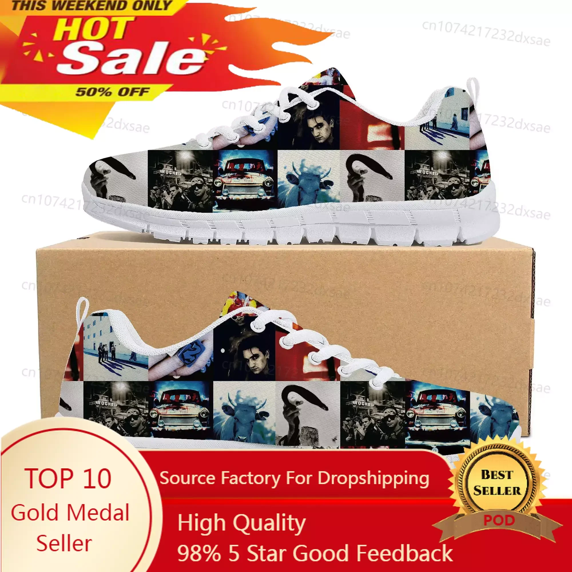 

U2 Rock Band Fashion punk Sports Shoes Mens Womens Teenager Kids Children Sneakers Casual Custom High Quality Couple Shoes