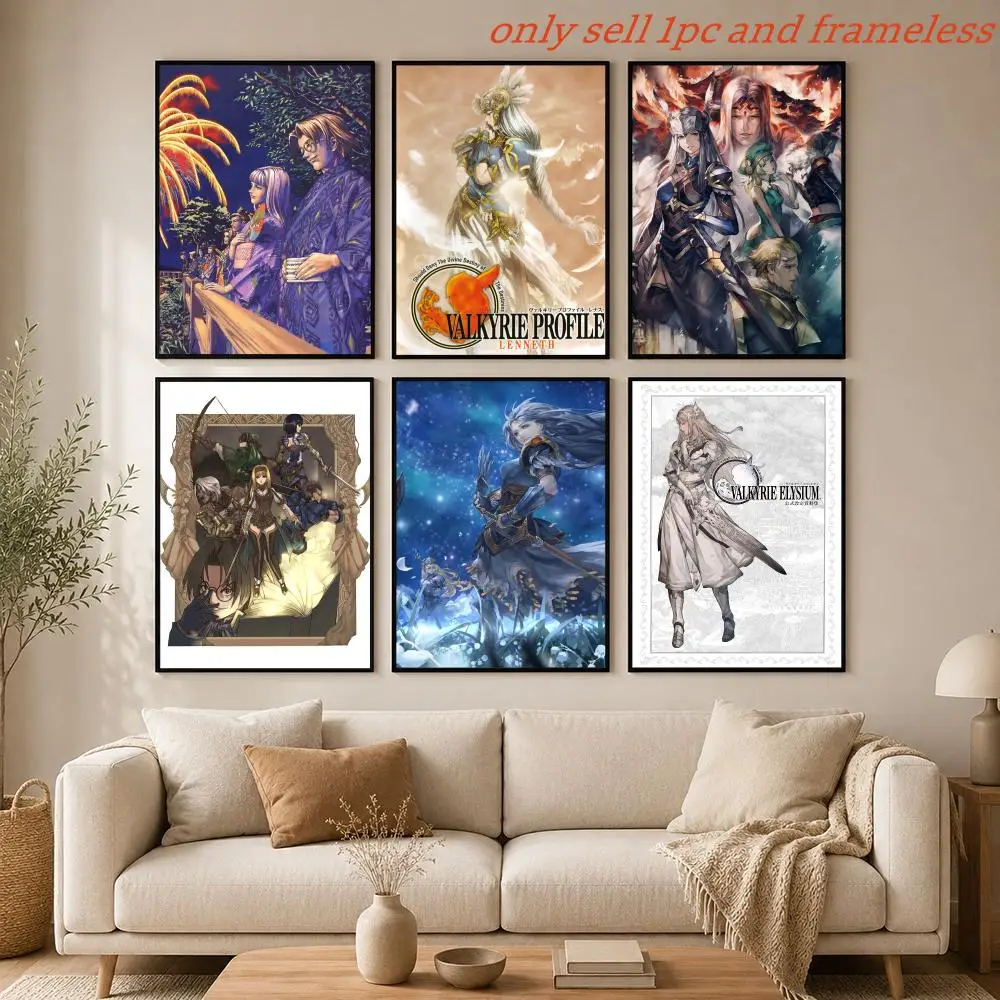 RPG Game V-Valkyrie Profile Poster Mural HD Wall Decals for Bedroom Living Room Home Self-Adhesive Decor Gift