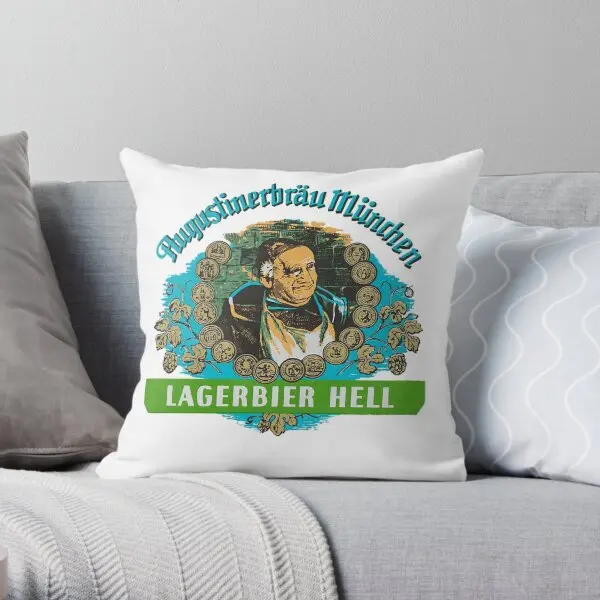 

Augustiner Munich Beer Lagerbier Printing Throw Pillow Cover Anime Hotel Office Case Soft Throw Pillows not include One Side