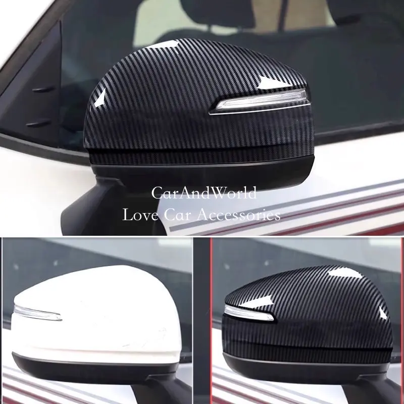 

Body Door Rear View Mirror Frame Cover Rearview Trims ABS Carbon Fiber Car Accessories For Toyota Land Cruiser LC300 2022 2023