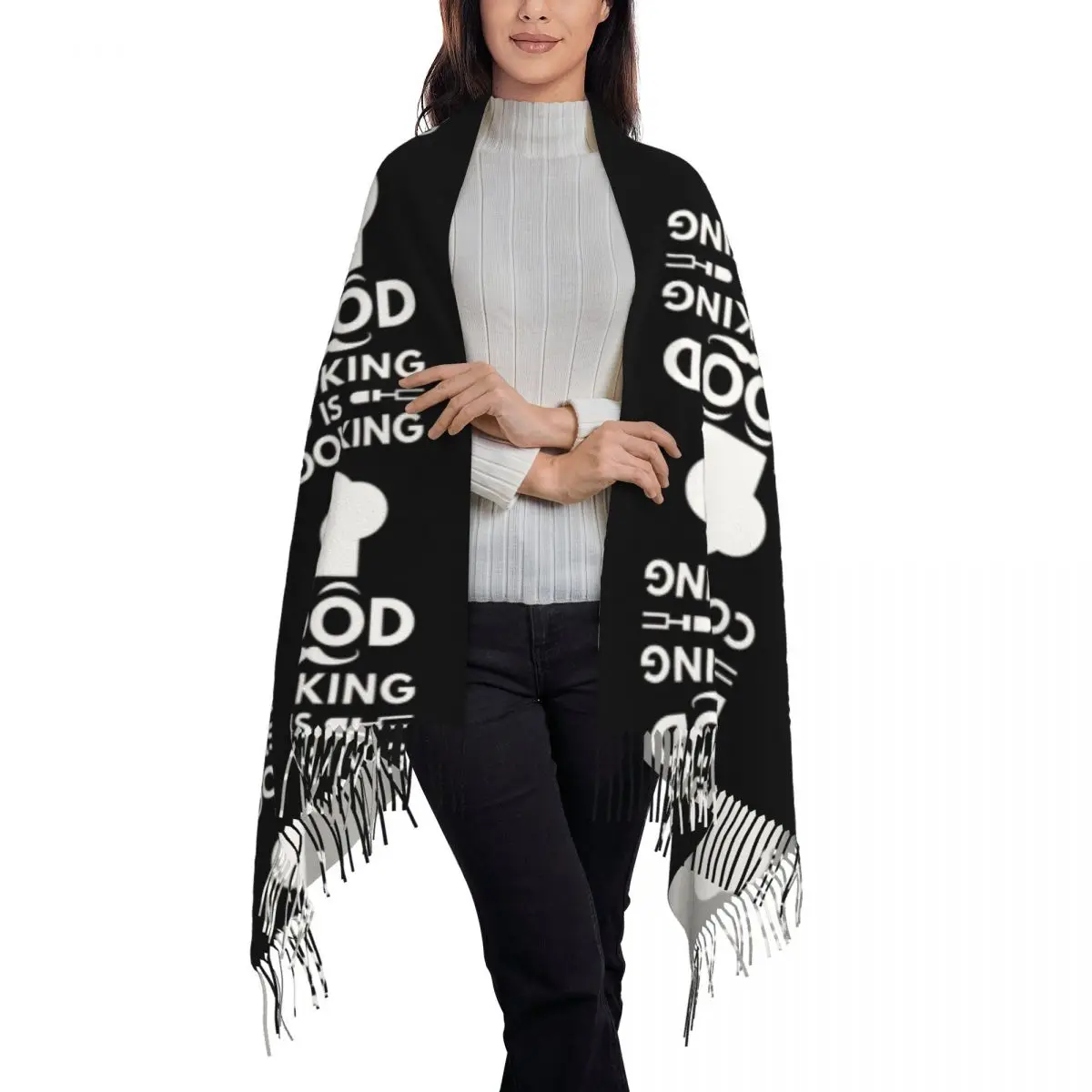 Smoke Meat Mister Good Looking Is Cooking Scarf Tassel Scarves for Women Soft Warm Shawls and Wraps Long Fall Winter Shawl Wrap