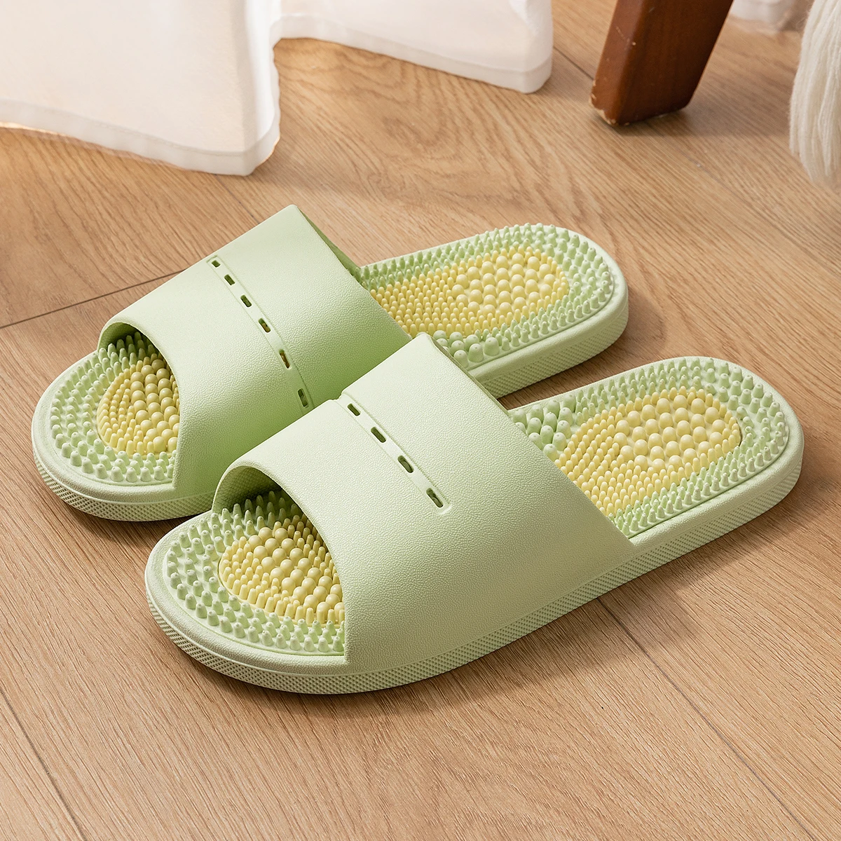 PVC Unisex Slippers Massage Wellness Home Slippers Comfortable Breathable Indoor Slippers image 4