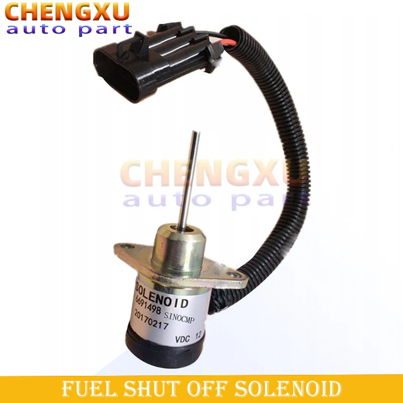 6691498 Engine Parts 12v Fuel Shut Off Solenoid Fit for Bobcat Skid S185 S130 S160 S175 S205 S450 1G925-60011