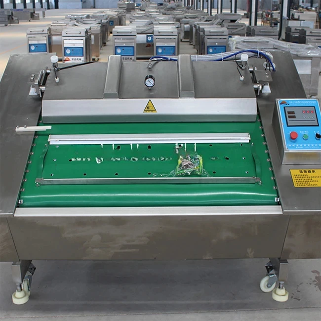 Machine d'emballage sous vide rotative automatique, Type ceinture continue, Machine de scellage sous vide continue, viande, poisson, poulet