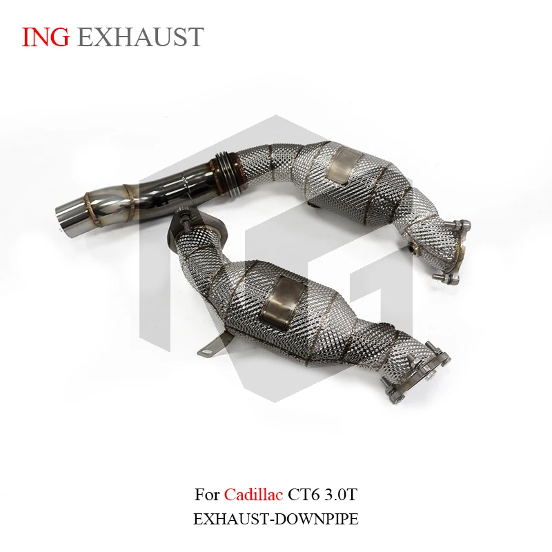 ING Catalytics SS304 Exhaust Downpipe for Cadillac CT6 3.0T Vehicle Performance Header Nozzle Performance Accessories System