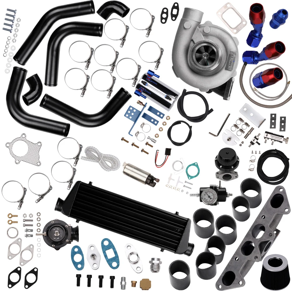 MaXpeedingrods T3 T4 Turbo For Honda Accord 2.2L / 2.3L W/ Intercooler Piping +Manifold+BOV+Kit