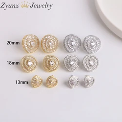 5 Pairs, Creative Crystal Zircon Geometric Shiny Elegant Stud Earrings Female Fashion Jewelry
