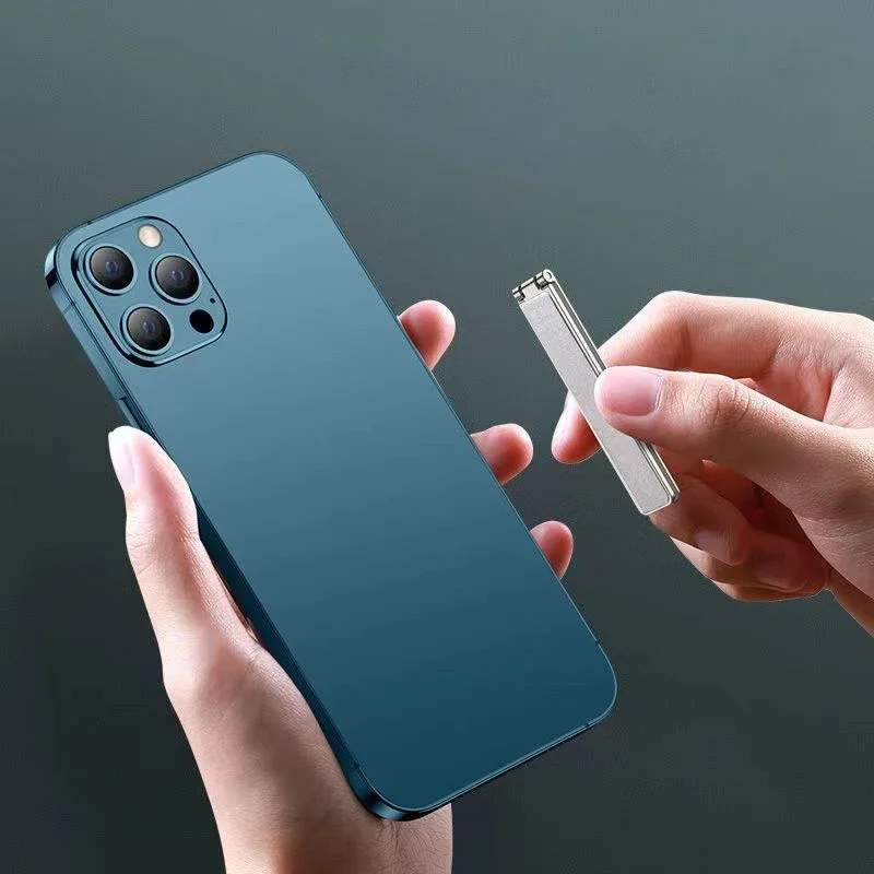 Ultradünner, zusammenklappbarer Telefonhalter aus Metall, Legierung, unsichtbarer Rücken, Handy-Desktop-Halter, tragbarer Handy-Ständer mit mobiler Unterstützung – Detail 5