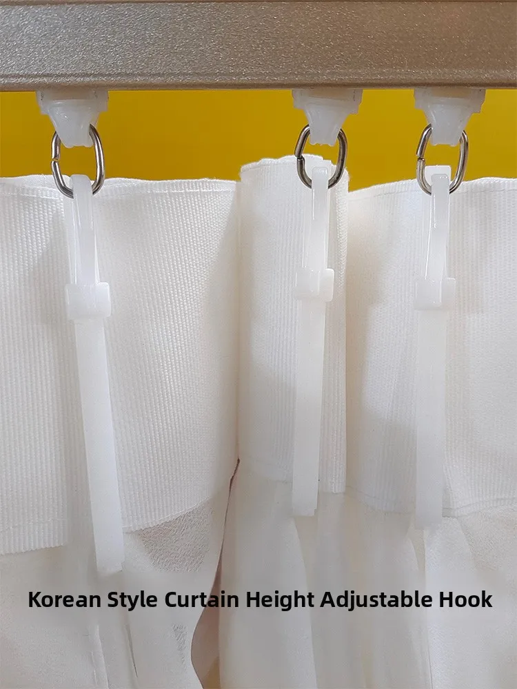 Korean Style Plastic Roman Pole Track Curtain Hooks Adjustable Valance Holder Home Decorative Window Treatment Accessories
