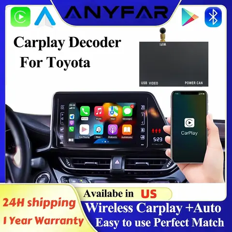 ANYFAR Wireless Carplay Android Auto For TOYOTA Touch 2 Entune 2.0 Highlander Tundra Sienna Prius Yaris Camry CHR Module