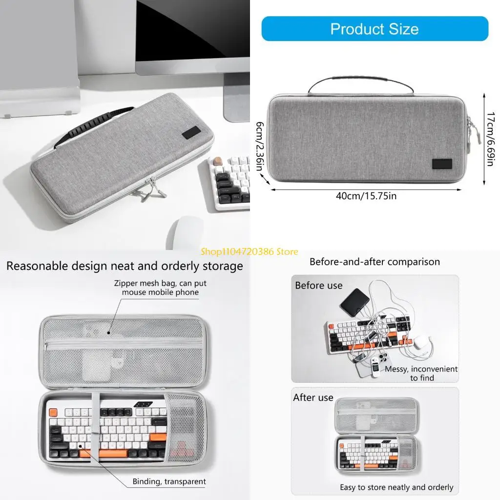 K0EA EVA Keyboard Case Hard Shell Keypad Travel Protector for 87 98 Key Mechanical Gaming Keyboards