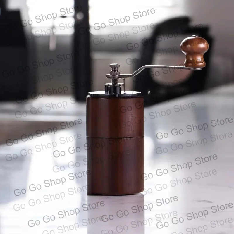 Manual Coffee Bean Grinder - Wooden Hand Crank Walnut Milling Tool for Household Use