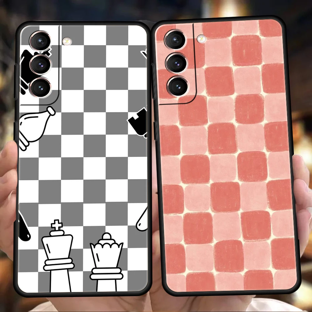 chess board art Phone Case For Samsung Galaxy S25 Edge S24 S23 S22 Ultra S20 S21 FE 5G S10 S9 Plus S10E Soft Cover