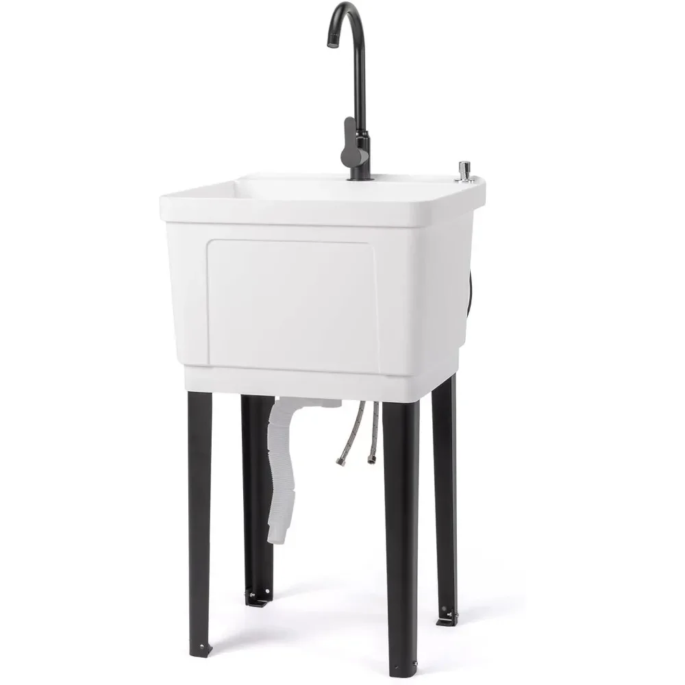 

13-gallon Practical Washbasin, Freestanding Practical Washbasin with Stainless Steel Faucet